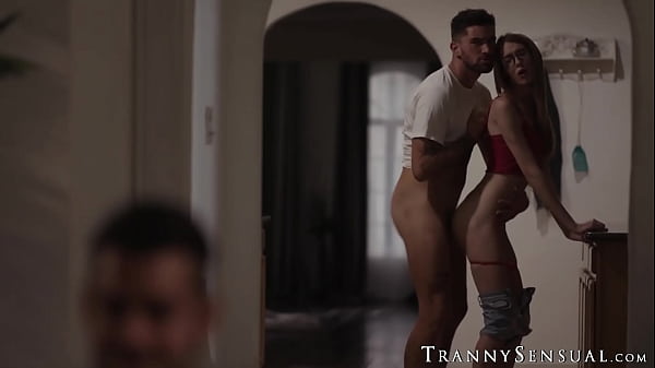 Glasses wearing tbabe Crystal Thayer blows gaymer boyfriends cock before getting banged hardcore doggystyle in the kitchen. 