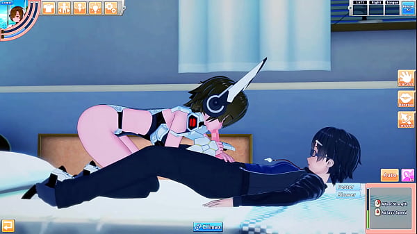 Guy's android girl sucks and fucks him to many orgasms 