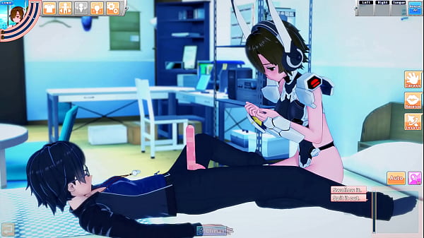 Guy's android girl sucks and fucks him to many orgasms 