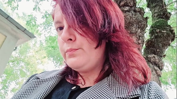 Sexy Chubby Readhead Smoke In A Garden thumbnail