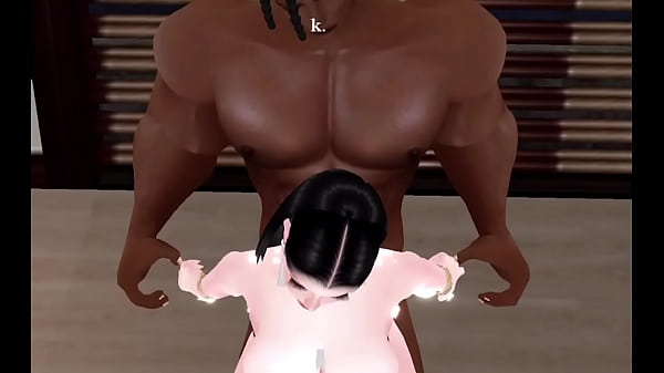 Filling asian with black cock 