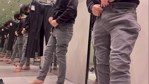 Shopping Of Clothes And Jerking Off At The Fitting Room thumbnail
