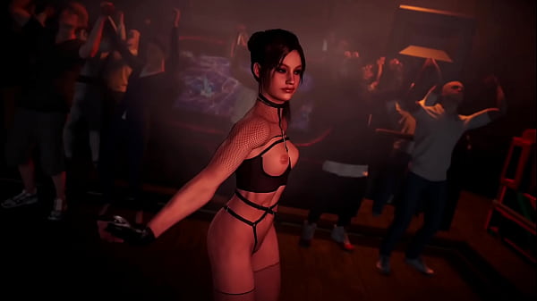Alluring slut Сlaire redfield shamelessly shakes her ass in front of crowd 