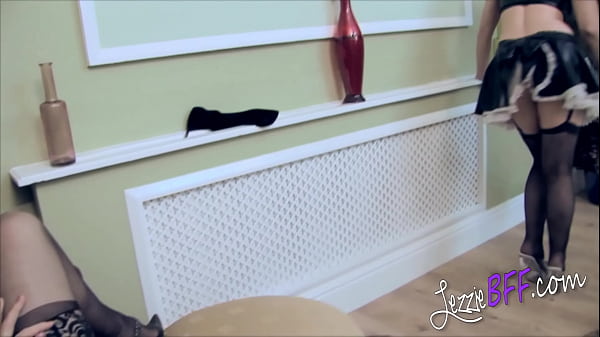 Lezziebff cleaning lady get paid in pussy 