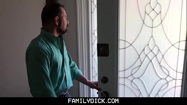 Handsome older man teaches his boy how to get his hole ready 