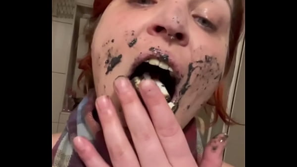 Filthy Smoking And Licking Ashtray Covering Face With Spit And Dirt thumbnail