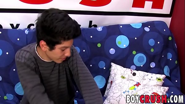 Interviewed boy masturbates for the cam 