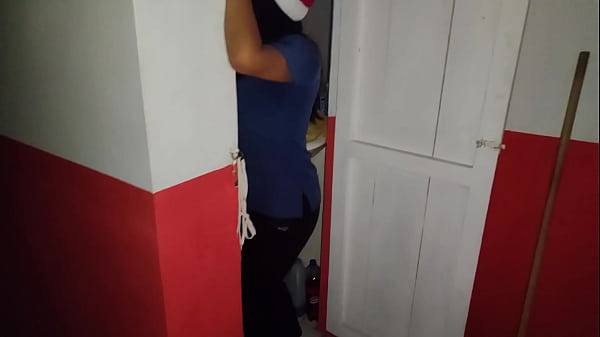 THE_WHORE PUT ON A BALACLAVA_AND MAKES PORN_FROM HER_WORK WAREHOUSE_SHOWING_HER MATURE VAGINA