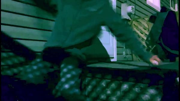 Time Lapse Stop Frame stretch against steps at Night with Lattice Shadow Ass and Legs Effect 