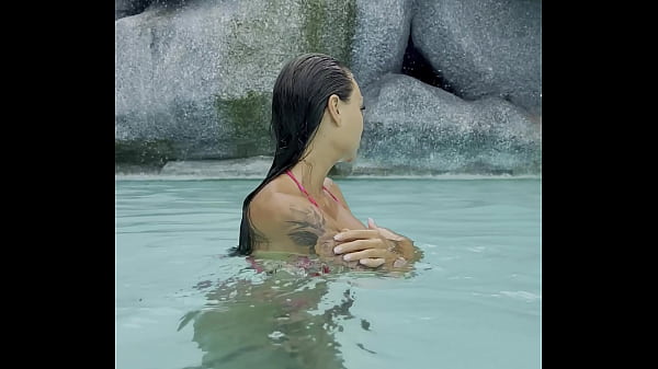 Hot Monika Fox In Pink Bikini Swims In Pool And Walks (Free) 