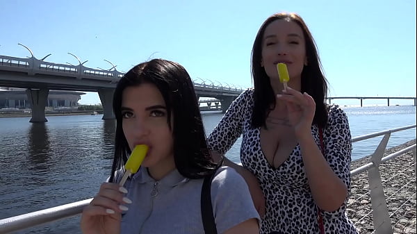 Brunette lured_into anal sex with classy stunner and her BF