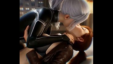 Videogame girls making out mj and bc 