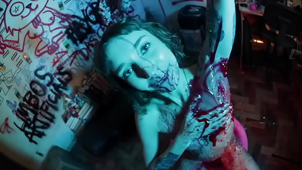 Strawberry syrup enema & messy fun 