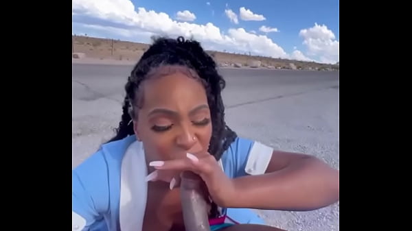 Nyny Lew sucking strangers dick for a rideback to town