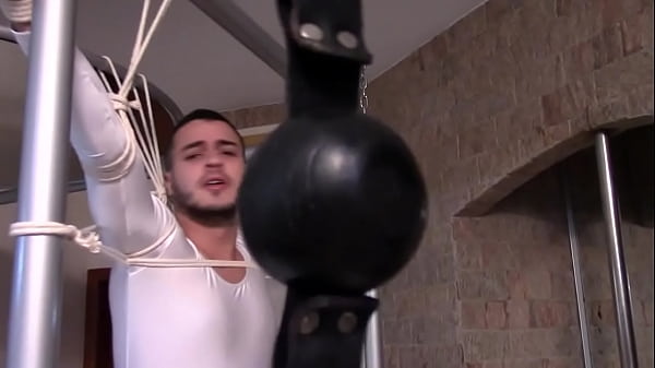Matheus In Bondage In Lycra Jumpsuit Ballgagged And Teased Struggling From Bondageman&reg; thumbnail