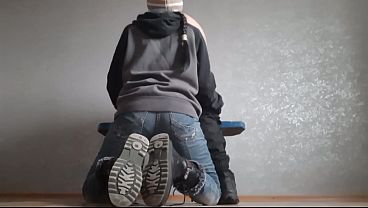 My lesbian student performs analingus for a good grade 