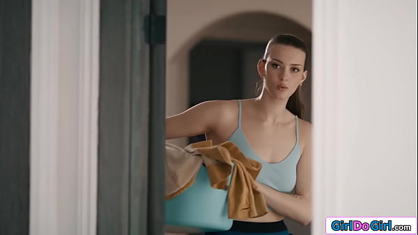 Cleaner olivia madison drops her laundrey when she stared into boss kenna james busty blonde and her wife jayden cole invite her to join