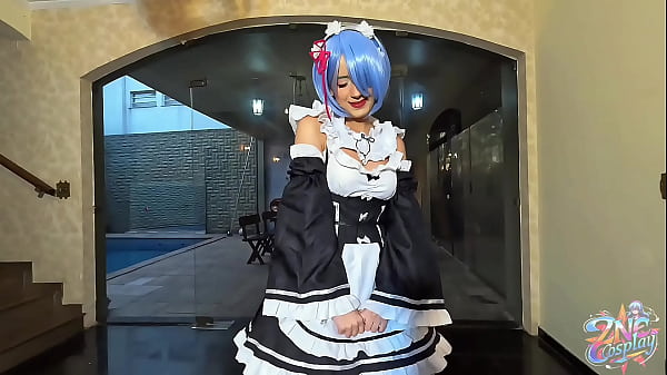 Zne cosplay rem from zero ft waifus juice & qrozne free scene 