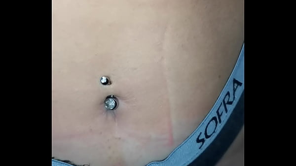 Exploring this sexy belly button with its piercing up close