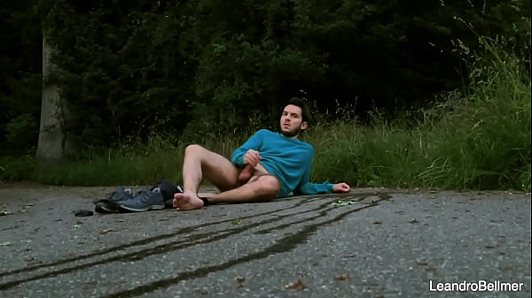 Caught taking a piss and jerking off outdoors - gay public exhibitionist 