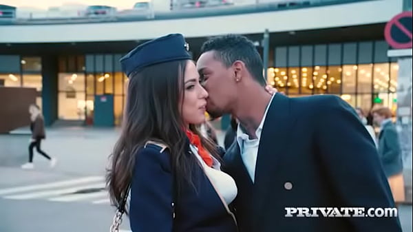 Stewardess anastasia brokelyn pleases the pilot