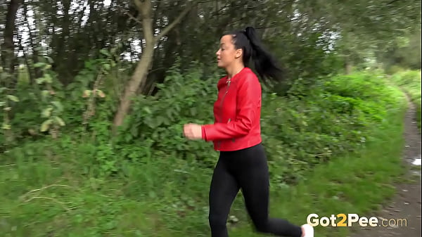 Got2pee Brings Another Desperately Peeing Girl In Shaded - Featuring Big Puddle thumbnail
