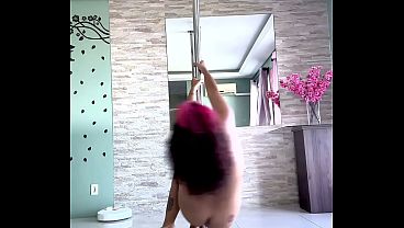 Pole Dancing Farting Nonstop Sexy Curves Chubby Girl Practice Session 