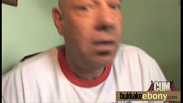 Ebony_cutie sucks several dicks for a_facial bukkake 12