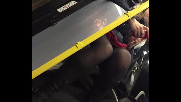 Girl with a jupe at bus