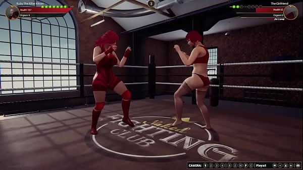 Ruby vs girlfriend {nf3d video game fighting mma femdom ring}