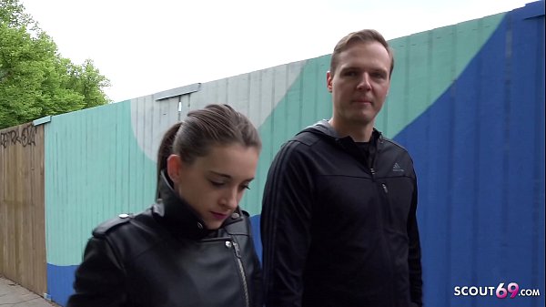 German scout skinny teen cheat boyfriend for cash in real public casting with ass fuck
