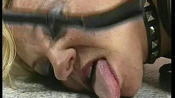 Mature bdsm slave bitch licking the floor 