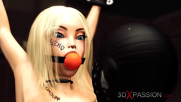 Masked Woman With A Big Strapon Plays With A Hot Ballgagged Tied Girl In The Basement thumbnail