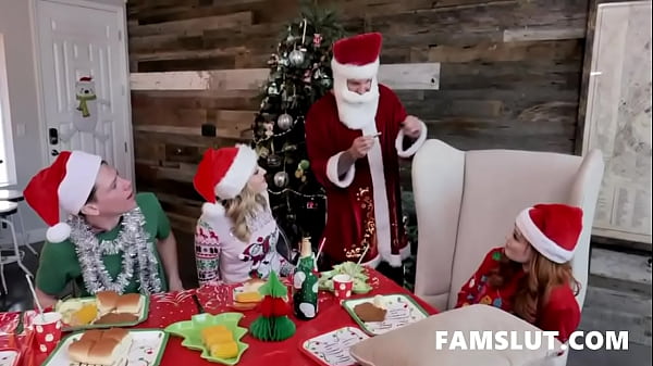 Stepmom and step by Stepson and Daddy_on Christmas Party