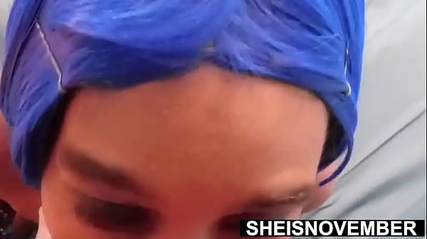 Cum eating dicking sucking compilation tongue out with penis ejaculating hot semen into her mouth gorgeous young busty ebony woman sheisnovember kneeling heavy saggy breasts and erect nipples out by msnovember