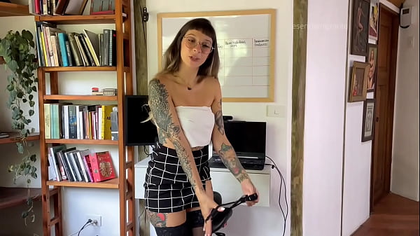 Horny_secretary roleplay in miniskirt_gets horny sucksand fucks him while talking dirty