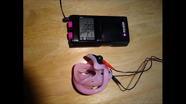 Play MP4 - Estim e-stim electro cum load milking with chastity device