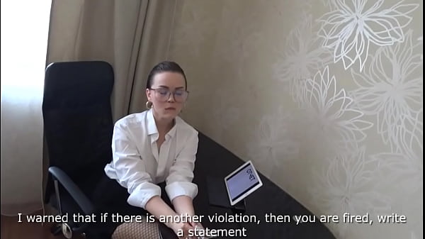 The young assistant begs on her knees for her chief not to fire her 