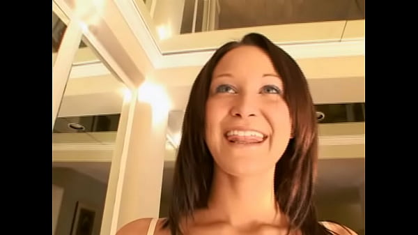 Masturbating brunette whore in sofa