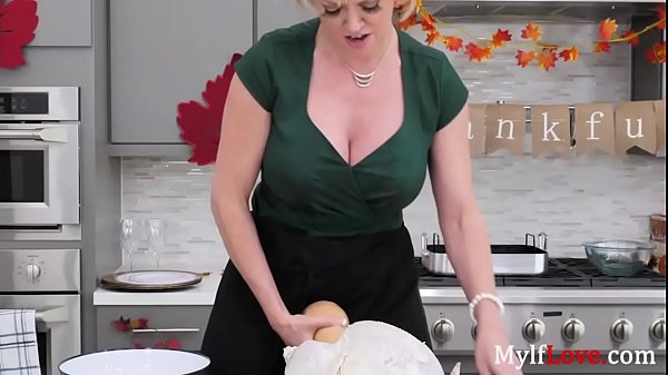 Blonde stepMom Lets StepSon Stuff_Her Turkey- Dee Williams