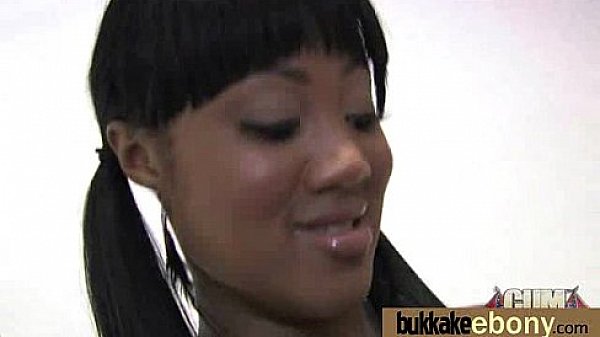 Ebony Cum Slut Hottie Bukkake Party 10 