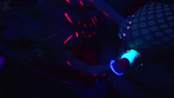 Lesbian party sex with glowing sex toys 