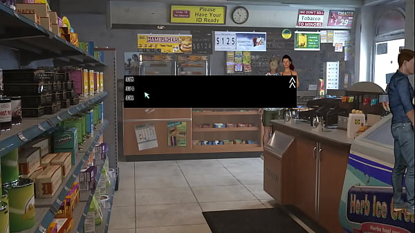 The cashier suddenly got a facial. She didn't expect it. 3D Hentai Game: Kink Maker 