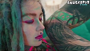 Tattooed babe goes deep solo with anal toys in lingerie