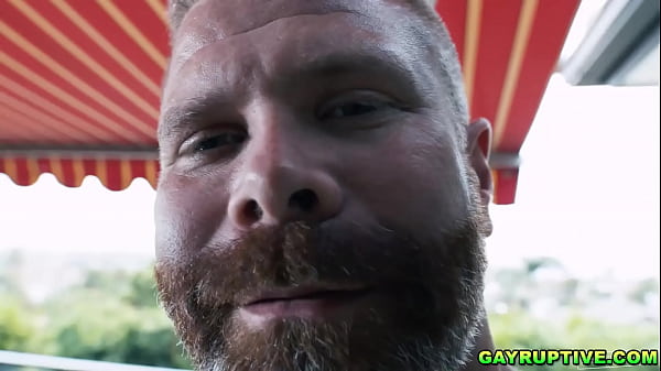 Huge bear Cain Marko convinces isolated small guy Isaac Parker to come outside his cave to give him a fuck of his life! 