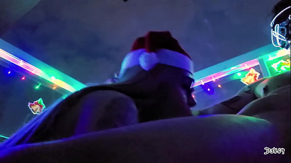 Our sexy christmas blowjob sloppy cumshot 