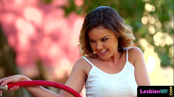 Tribbing teen_duo pussylicking in closeup