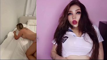 Influencer rubia tetona cogiendo con el amante infiel 