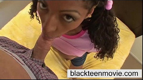 Barely legal 18 yr old cute black teen babe taking white dick in teen video