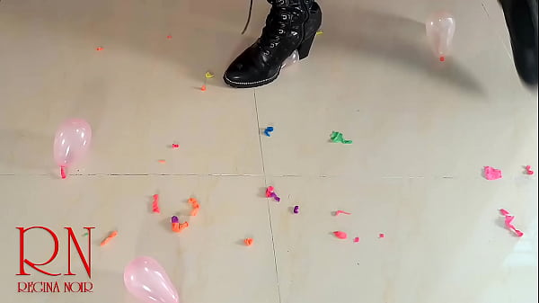 Small balloons pop with high heels boots cam 2 